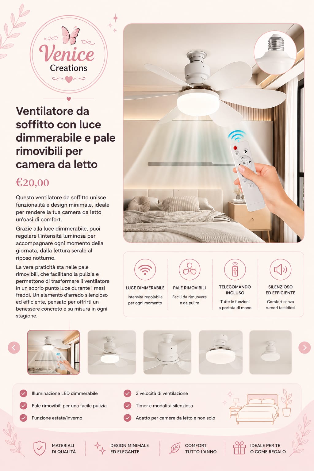 Detachable Fan Blade Bedroom -color Dimming Ceiling Ceiling Fan Lights