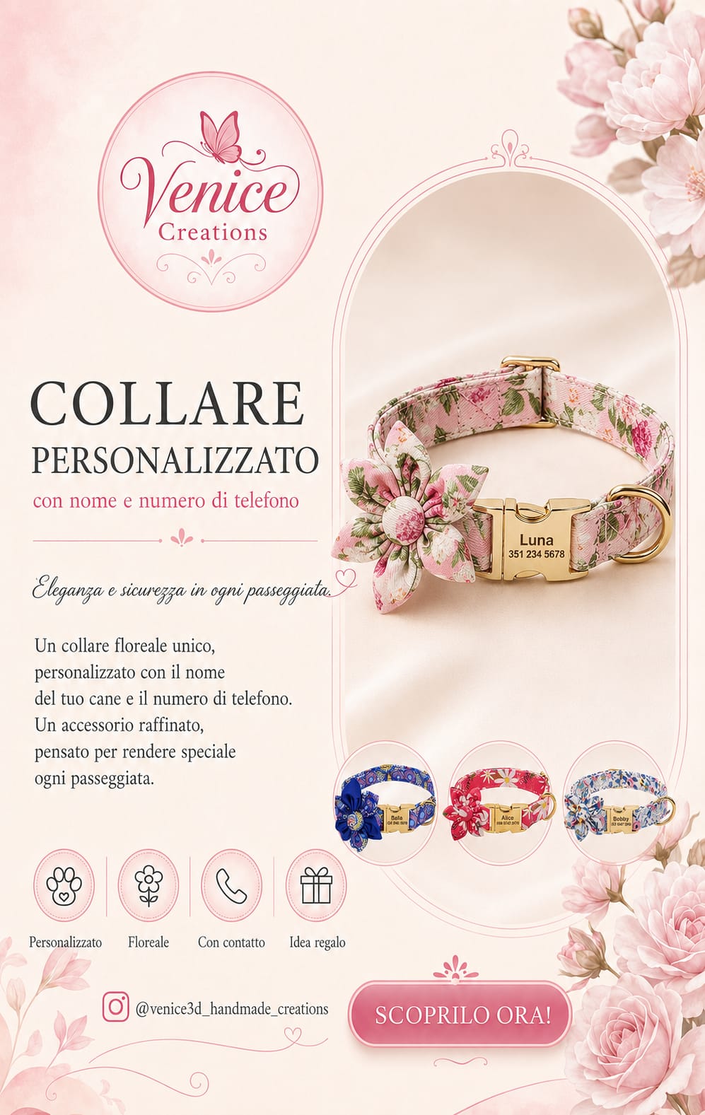Fashion Printed Dog Collar Personalized Nylon Dog Collar Custom Pet Puppy Cat Collars Engraved ID Tag Collars Dog Accessories