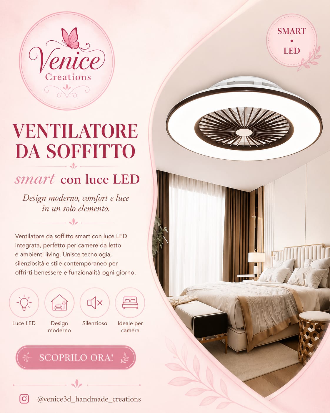 Smart ceiling fan with LED light