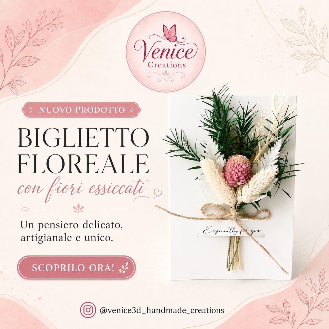 Mini Card Dried Flower Small Bouquet