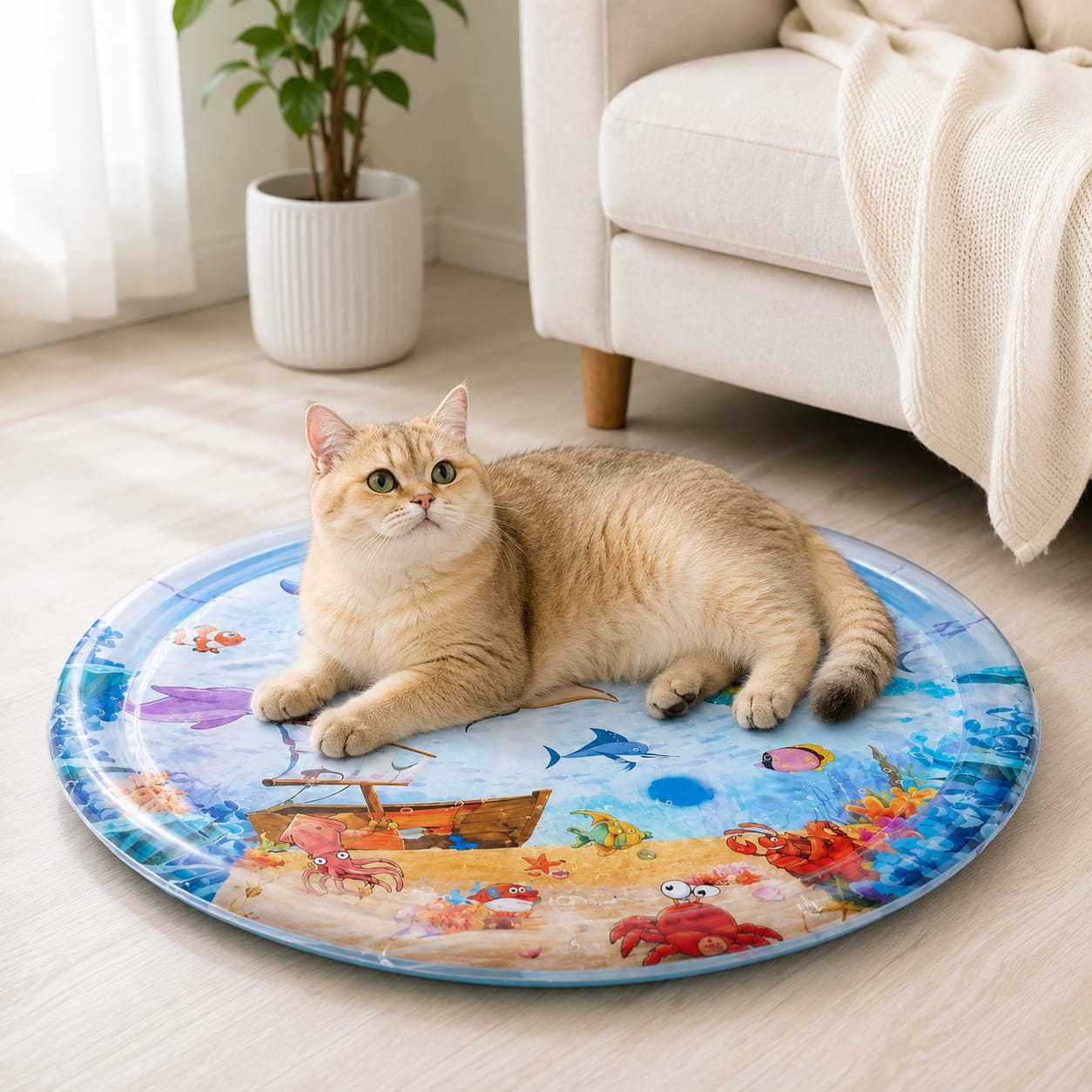 Cooling Mat for Dogs and Cats – Ocean Pattern